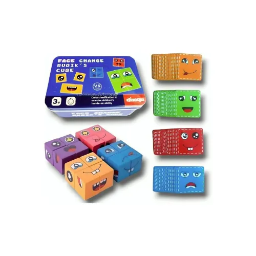 Image of Kiddie Galaxia Smiley Emoji Cube Puzzle Game for Kids