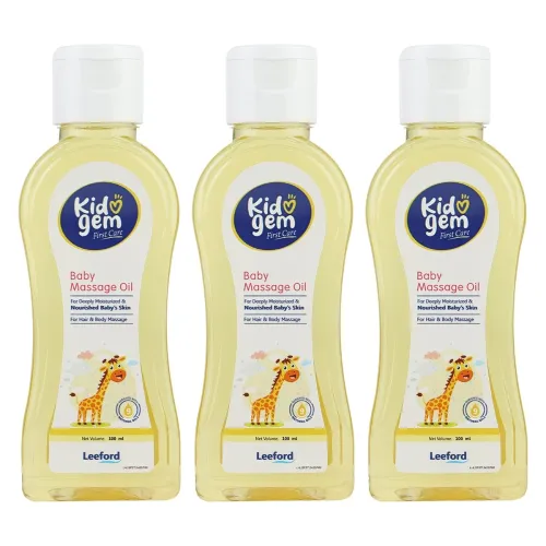 Image of Kidogem Baby Massage Oil 100ml (Pack of 3) - Baby Care With Natural Oils | Soft