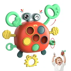 Kidology Crab Sensory Pull String Silicone Activity Toy Baby