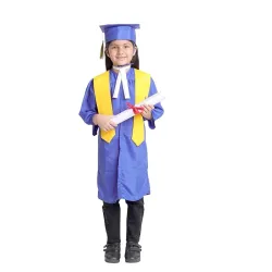 Kids Convocation Dress Graduation Gown and Cap Set | Breathable Polyester | Ideal for School, Nursery & Kindergarten Graduation
