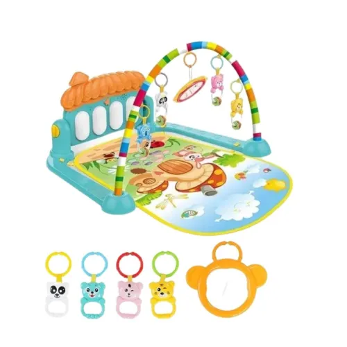 Image of Kids Mandi Baby Piano Gym Mat | Kick & Play Musical Keyboard Activity Mat with Gym & Fitness Rack | Infant Floor Play Ma