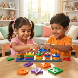 Kids Mandi® Geometric Shape Sorter – Montessori Learning Toy for Toddlers 