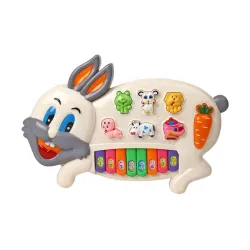 Kids Mandi Rabbit Musical Piano Toy for Babies Flashing Lights & Music 
