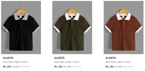 Image of Kids Polo Collar T-shirt @ ₹281