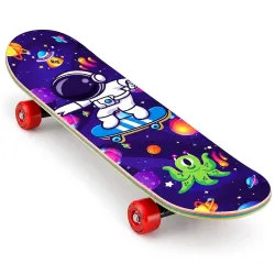 Kids Skateboard Space Astronaut Graphic Design 79 cm Board for Beginners