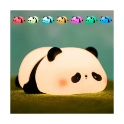 One94Store Kids Sleeping Panda Touch Silicone Night Lamp – Rechargeable LED Bedside Lamp for Childrens Bedroom, Romanti