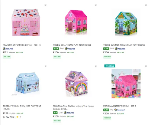 Image of Kids Tents house @ Starting ₹172