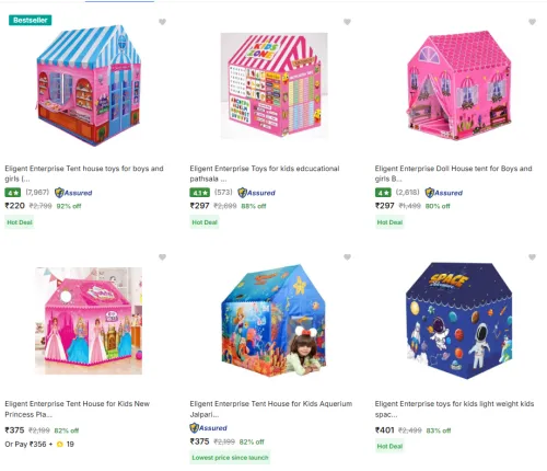 Image of Kids Tents House toy @ Starting ₹220