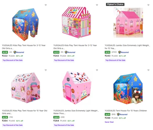 Image of Kids Tents @ Starting ₹222