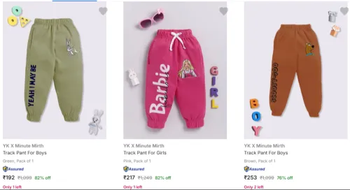 Image of Kids Track Pants Starting at @ ₹192