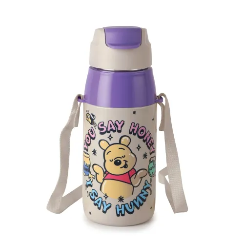 Image of CELLO Kidzbee Era 400 Insulated Kids Water Bottle 400 ml, Off White | 3D Touch & Feel Hunny Bears Design One Hand Grip L