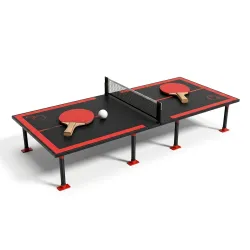 Kidsmate 3-in-1 Table Tennis for Kids with Foldable Tennis Board, Ludo Game & Whiteboard | Portable Indoor Outdoor Play Table, Mini Ping Pong Set with Net, Racquet and Ball for Family Fun -....