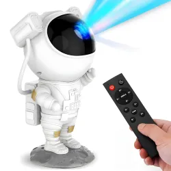 Kidsmate Astronaut Galaxy Projector – 360° Adjustable Nebula Night Light with Remote & Timer for Bedroom, Gaming & Party