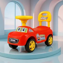 Kidsmate City Rider Baby Ride-On Push Car for Kids | Fun & Safe Ride Baby Car with Steering Wheel & Comfortable Backrest