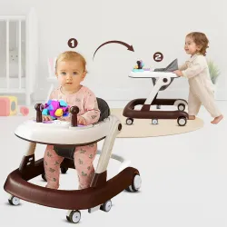 Kidsmate Convertible 2-in-1 Baby Walkers for 6 to 18 Months with Activity Push Mode | Walker for Kids with Musical Toy T