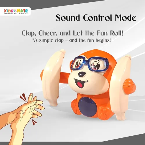 Image of Kidsmate Dancing Monkey Toy for Kids | Tumbling, Rolling & Spinning Toy with Bright LED Lights, Sound Effects |