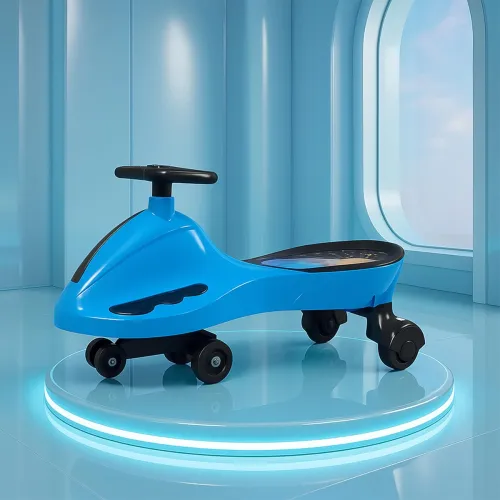 Image of Kidsmate Drift Swing Car Ride-On Toy, PU Wheels, Blue