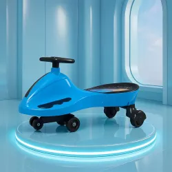 Kidsmate Drift Swing Car Ride-On Toy, PU Wheels, Blue