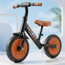 Kidsmate Jolly Rider Kids Balance Bike for 2-4 Years | Lightweight Pedal-Free Kids Balance Cycle with EVA Tyres, PU Foam Seat & Metal Frame | Baby Cycle Training Bike for Boys & Girls - Blac...