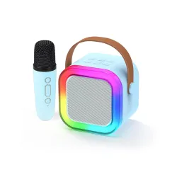 Kidsmate Mini Karaoke Machine with Wireless Mic for Kids | Portable Bluetooth, USB Connectivity Speaker with LED Lights 