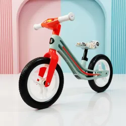 Kidsmate Zippy Balance Bike for Kids 2-6 Years | Adjustable Seat Height | Inbuilt Music & LED Light | Kids Bicycle with EVA Tyres | Perfect Balancing Cycle for Little Riders - Orange