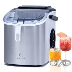 Kilig H01S Stainless Steel Ice Maker Machine with Self-Cleaning