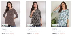 Killari Short Kurtis Starting @ ₹99