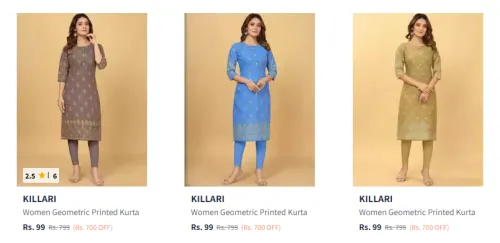 Image of Killari Women's Printed Kurta Starting At ₹99
