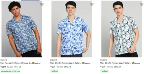 Image of Killer Casual Shirts at Minimum 70% Discount