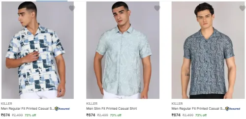 Image of Killer Casual Shirts Minimum 73% Dicount