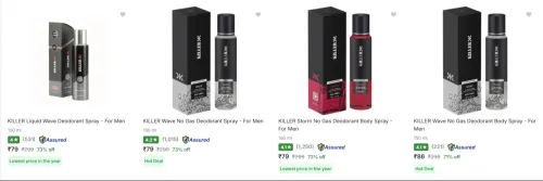 Image of Killer Deodorant Spray starting at ₹79