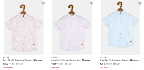 Image of Killer Kids' Shirts upto 80% Discount