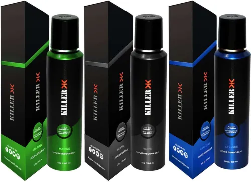 Image of KILLER marine, cyclone, wave (150ml Each) Deodorant Spray - For Men & Women (Pack of 3) Body Spray - For Men & Women (