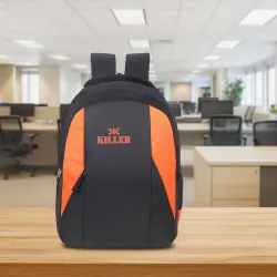 KILLER Medium 30 L Laptop Backpack Unisex Premium Quality, Office/College/School Laptop Bag (Black, Orange)