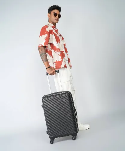 Image of KILLER  Medium Check-in Suitcase (63 cm) 4 Wheels - Stripex - Black.