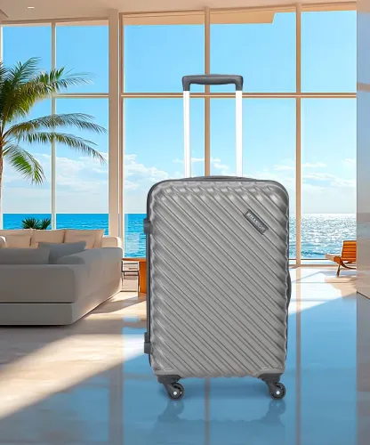 Image of KILLER  Medium Check-in Suitcase (63 cm) 4 Wheels - Stripex - Grey.
