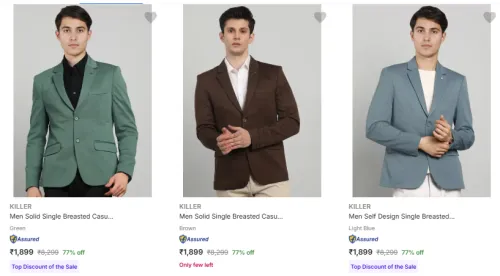 Image of Killer Men's Readymade Blazers Flat 77% Discount