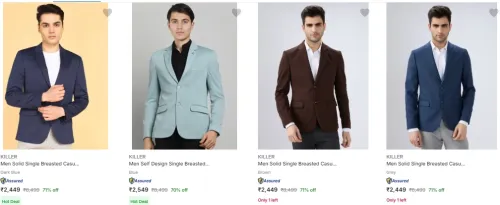 Image of Killer Men's Blazers at minimum 70% Discount