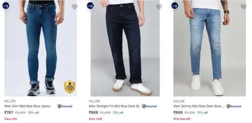 Image of KILLER Men's Jeans at minimum 71% Discount