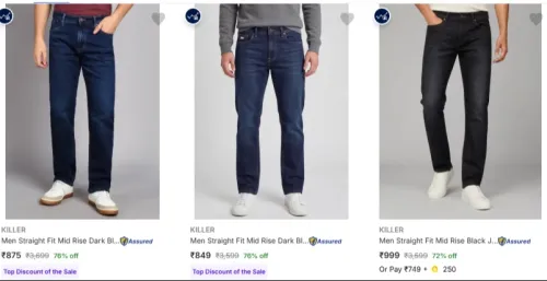 Image of KILLER Men's Jeans at minimum 76% Discount