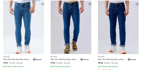 Image of Killer Men's Jeans upto 73% Discount