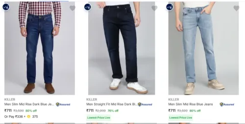 Image of KILLER Men's Jeans upto 80% Discount