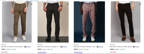 Image of Killer Men's Pants upto 70% discount 
