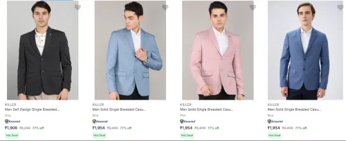 Image of Killer Men's Readymade Blazers at minimum 70% Discount