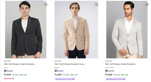 Image of Killer Mens Readymade Blazers @ Up to 80% Discount