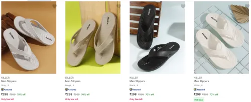Image of Killer Men's Slippers at Minimum 70% Discount