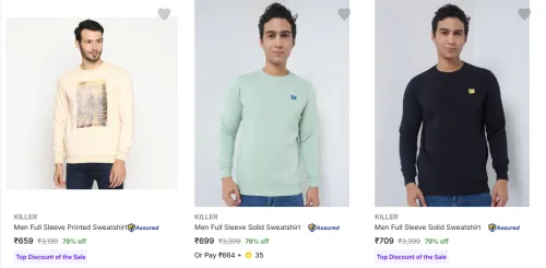 Image of Killer Men's Sweatshirts upto 79% Discount