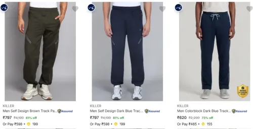 Image of KILLER Men's Track Pants at minimum 81% Discount