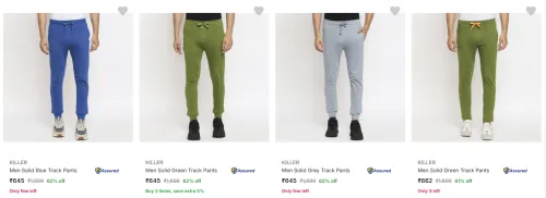 Image of Killer Men's Track Pants at minimum 61% Discount