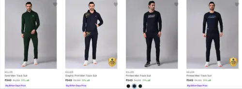 Image of KILLER Men's Tracksuits at minimum 74% Discount
